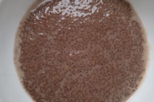 Pudin de semillas de chía y cacao puro en polvo bajo en fodmap