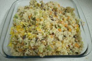 Quinoa con verduras al vapor baja en fodmap con thermomix